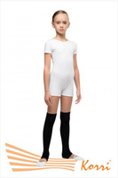 Комбинезон гимнастический х/б Г08-301 белый, шорты, короткий рукав (34) Korri