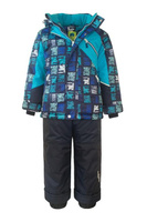 Костюм для мальчика "Геймер" рост 104-122см цвет сине-бирюзовый принт/тёмно-синий (104 см) UKI KIDS