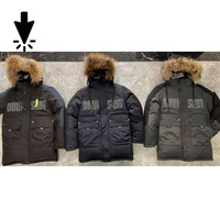 Куртка зимняя для мальчиков черный, натуральная опушка A77-14 (158 см) MULTIBRAND