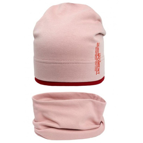 Комплект шапка со снудом р.46-48 розовый арт.SVP-22252/28 Марсель