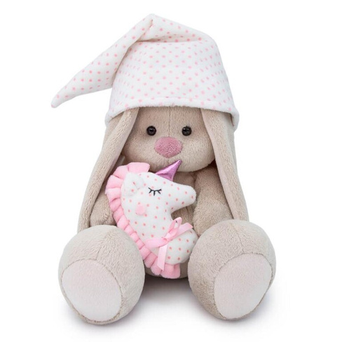Мягкая игрушка Зайка Ми 23 см с розовой подушкой - единорогом SidM-305 Budi Basa