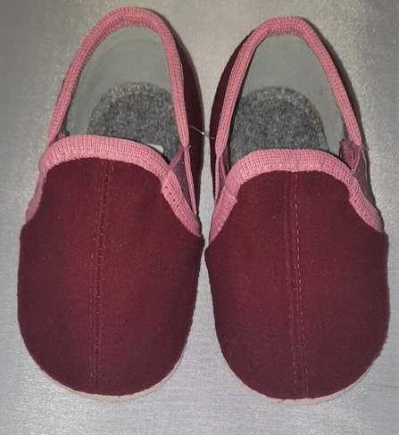 Тапочки детские цвет бордовый р.10-13,5, с блестящими вставками (12,5) Богородская обувь
