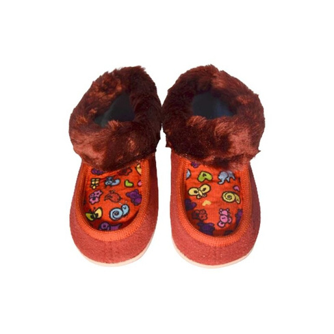 Тапочки детские закрытые цвет бордовый размеры с 12 до 18 мод.16 (14,5) Богородская обувь