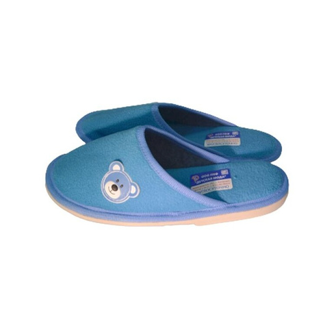 Тапочки детские открытые, цвет голубой с мишкой размеры с 17 по 24 мод.39 (20-20,5) Богородская обувь