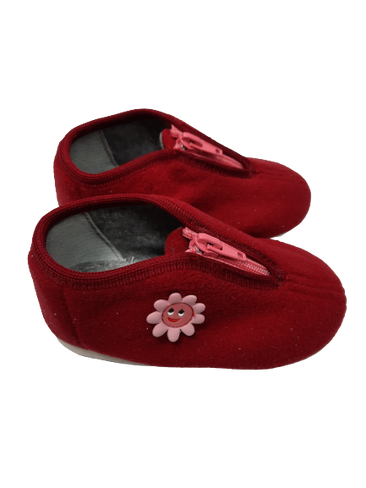 Тапочки ортопедические с молнией бордовый с цветочком р.10-14 мод.40 (10,5) Богородская обувь
