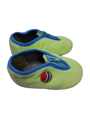 Тапочки ортопедические с молнией салатовый с мячиком р.10-13,5 мод.40 (11) Богородская обувь