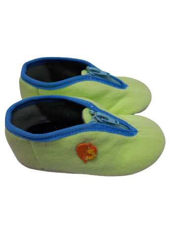Тапочки ортопедические с молнией салатовый с листочком р.14-16,5 мод.40 (14,5) Богородская обувь