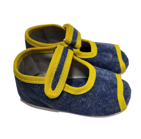 Тапочки ортопедические с открытым носом, на липучке, цвет джинс р.10-15,5 мод.20 (10,5) Богородская обувь