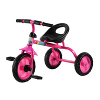 Велосипед трехколесный Чижик розовый жесткое сиденье, пластиковые цветные колеса