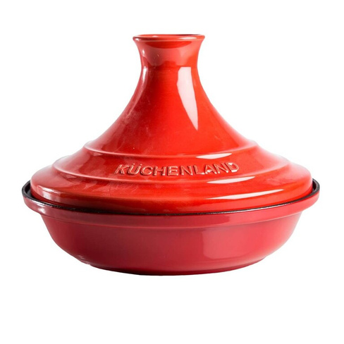Kuchenland Тажин, 28 см, 2,2 л, с крышкой, чугун/керамика, красный, Bright
