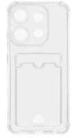 Накладка силикон для Infinix Smart 7 c отделом для хранения карт Прозрачная