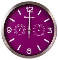 Часы без проекции Bresser MyTime ND DCF Thermo/Hygro, 25 см, фиолетовые
