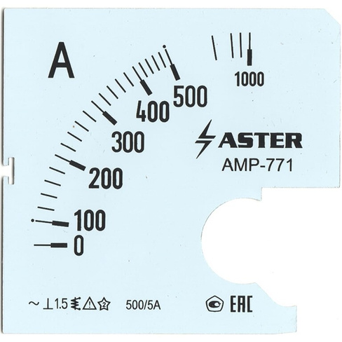 Шкала к амперметру AMP-771 ASTER SC771-500