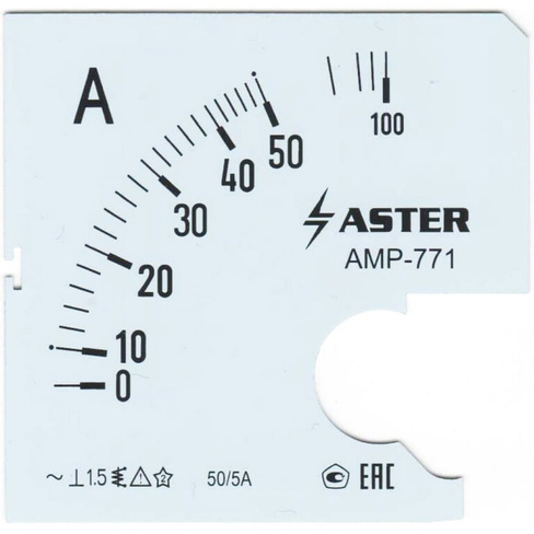 Шкала к амперметру AMP-771 ASTER SC771-50