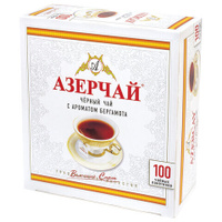 Чай АЗЕРЧАЙ черный с бергамотом 100 пакетиков по 2 г 419830