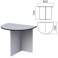 Стол приставной к столу для переговоров 640112 Монолит 900х700х750 мм серый ПМ19.11