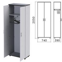Шкаф для одежды Монолит 740х390х2050 мм цвет серый ШМ49.11