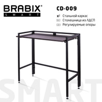 Стол BRABIX Smart CD-009 800х455х795 мм ЛОФТ складной металл/ЛДСП ясень каркас черный 641875