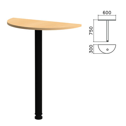 Стол приставной полукруг Канц 600х300х750 мм цвет бук невский Комплект