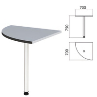 Стол приставной угловой Монолит 700х700х750 мм цвет серый Комплект