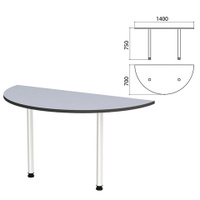Стол приставной полукруг Монолит 1400х700х750 мм цвет серый Комплект