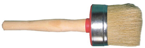 Кисть круглая с деревянной рукояткой натуральная щетина D30 мм
