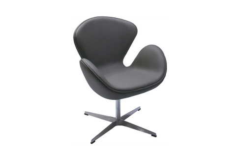 Кресло дизайнерское Swan Chair FR 0571 Кожа серая