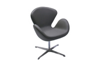 Кресло дизайнерское Swan Chair FR 0571 Кожа серая