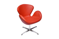 Кресло дизайнерское Swan Chair FR 0483 Кожа красная