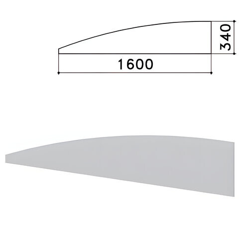 Экран-перегородка Монолит 1600х16х340 мм цвет серый Комплект с фурнитурой