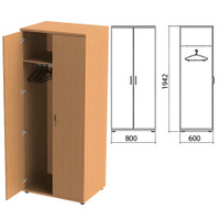 Шкаф для одежды Этюд 800х600х1942 мм цвет бук бавария Комплект