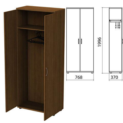 Шкаф для одежды Этюд 768х370х1996 мм орех Комплект
