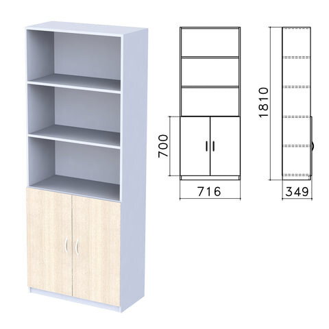 Шкаф полузакрытый Бюджет 716х349х1810 мм дуб шамони светлый Комплект