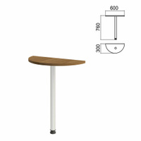 Стол приставной полукруг Арго 600х300х760 мм орех/опора хром Комплект