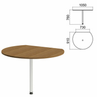 Стол приставной полукруг Арго 1050х910х760 мм орех/опора хром Комплект