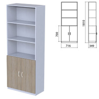 Шкаф полузакрытый Бюджет 716х349х1810 мм дуб сонома Комплект