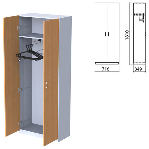 Шкаф для одежды Бюджет 716х349х1810 мм груша ароза Комплект