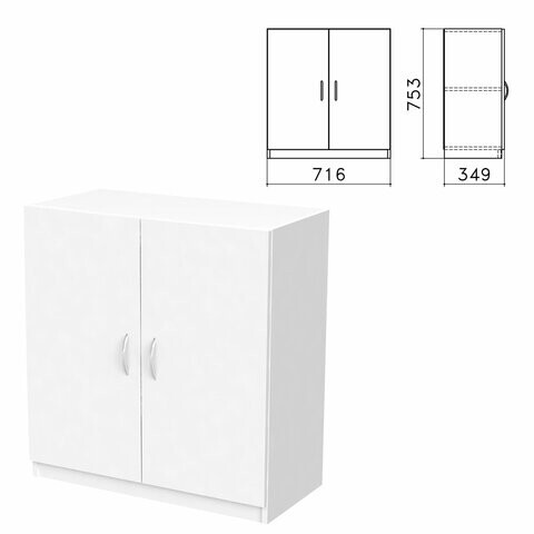 Шкаф закрытый Бюджет 716х349х753 мм белый Комплект