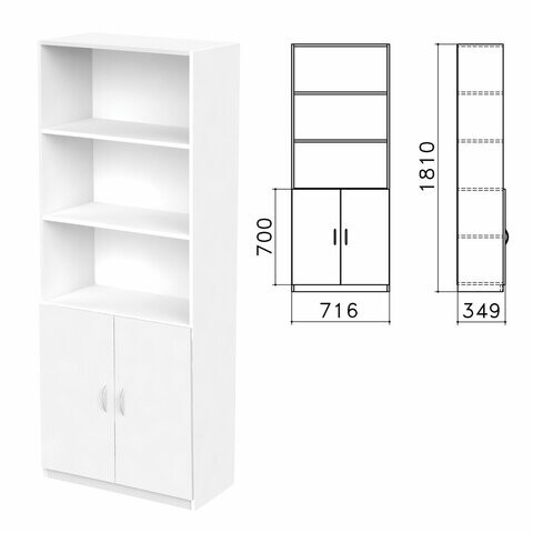 Шкаф полузакрытый Бюджет 716х349х1810 мм белый Комплект