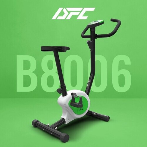 Вертикальный велотренажер DfC B8006, черный/зеленый DFC