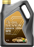 Масло S-Oil Gold 9 5W40 A3/B4 Sn ( 4Л) Синт.