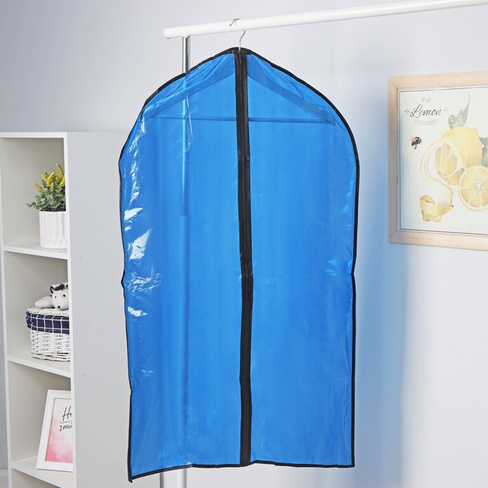 Чехол для одежды доляна, 60×102 см, peva, цвет синий, прозрачный Доляна
