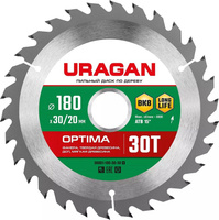Пильный диск по дереву 180x30 мм 30 зубьев Uragan 36801-180-30-30_z01 URAGAN