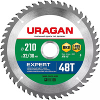 Пильный диск по дереву 210x32 мм 48 зубьев Uragan 36802-210-32-48_z01 URAGAN