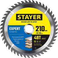 Пильный диск по дереву 210x32 мм 48 зубьев Stayer 3682-210-32-48_z01 STAYER