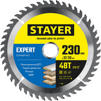 STAYER EXPERT 230 x 32/30мм 48Т, диск пильный по дереву, точный рез