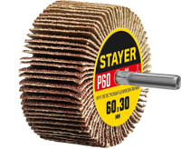 Круг шлифовальный лепестковый на шпильке P60 60х30 мм Stayer 36608-060 STAYER